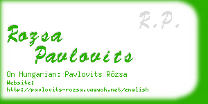 rozsa pavlovits business card